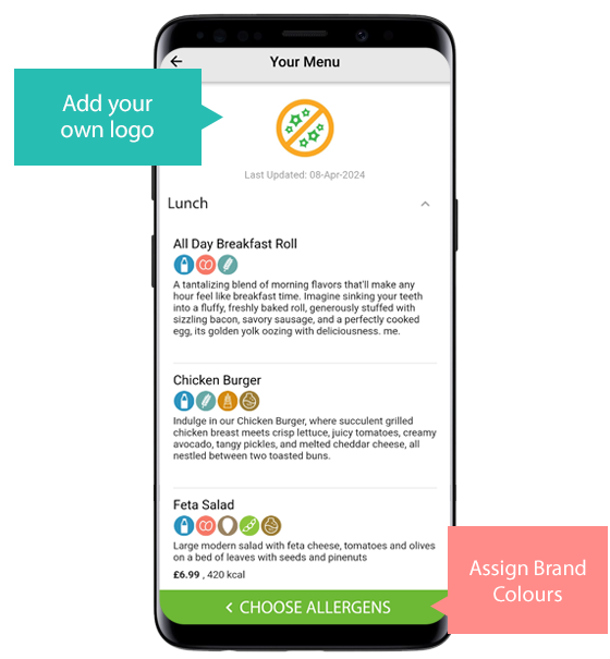 Brand your Digital Menu App